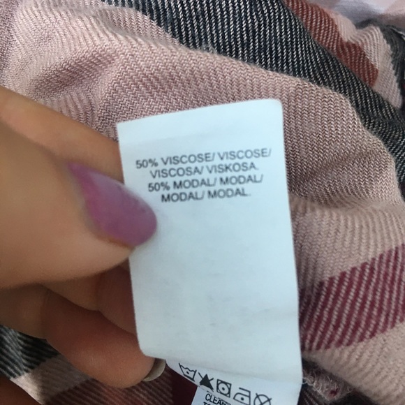 Lucky | pale pink plaid viscose modal button down - Picture 7 of 8